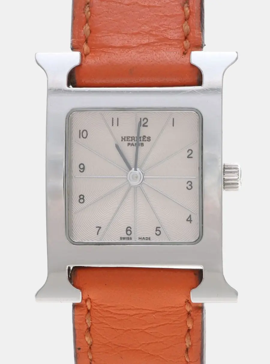 Hermes H Hour HH1.210 Quartz White Stainless Steel Women's Wristwatch 26mm