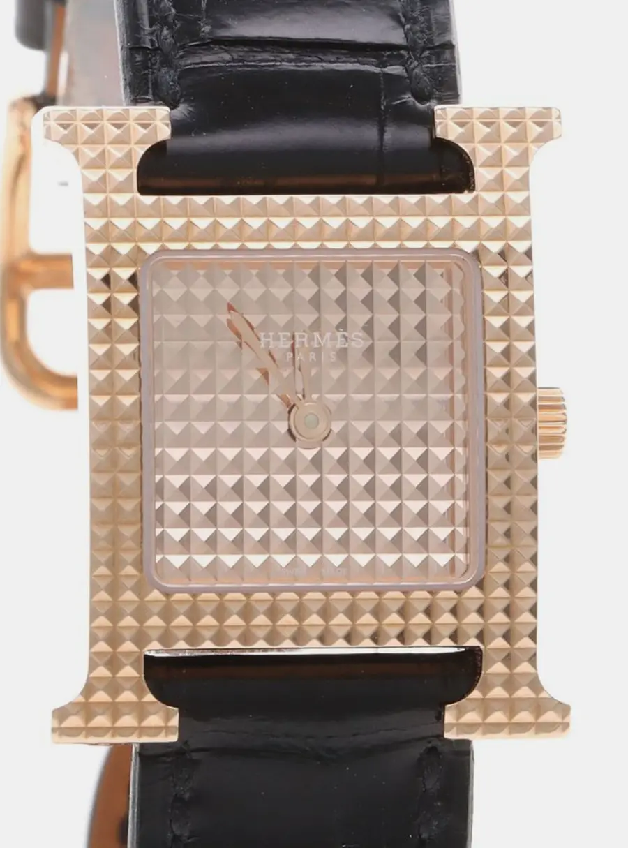 Hermes Heure H HH4.470A Quartz Rose Gold Stainless Steel Women's Wristwatch 21.5 mm