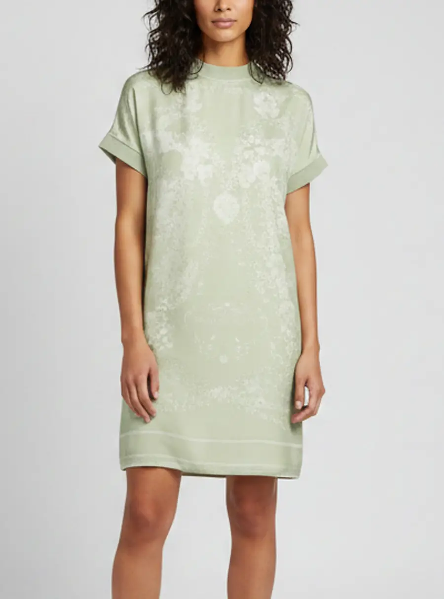 Hermes Green Brides de Gala en Fleurs Silk Knit Tunic Dress M