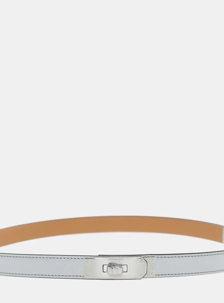 Hermes Goat Leather Argent Kelly 18 Belt