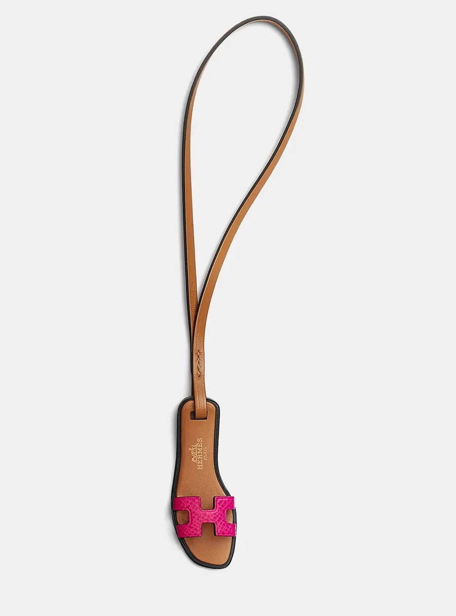 Hermes Raspberry, Natural Sand, Black Oran Nano Bag Charm
