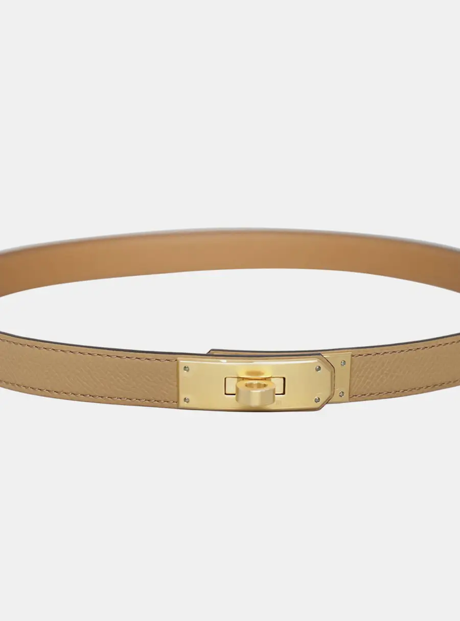 Hermes Kelly Pocket Brown Epsom Leather Belt
