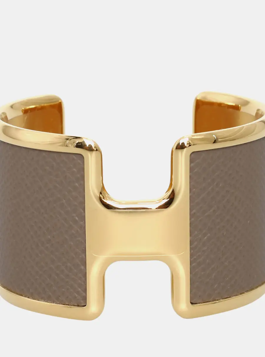 Hermes Olympe Epsom, Gold Cuff Bracelet
