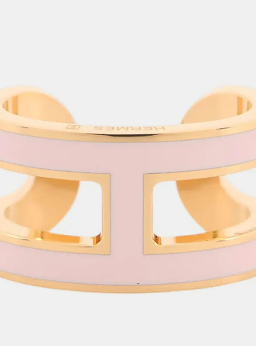 Hermes Pop Ash Ear Cuff Rose Dragee Lacquer Gold Plated