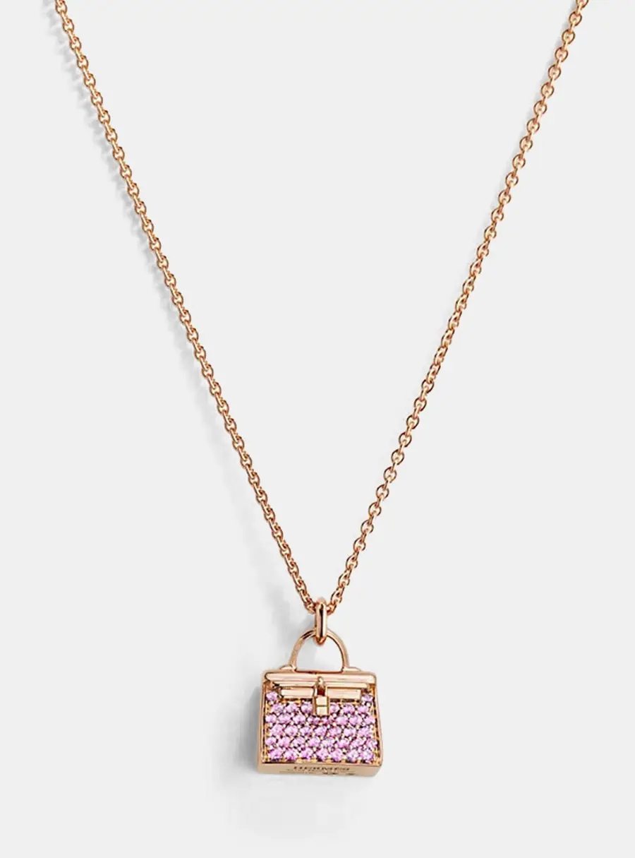 Hermes Amulettes Kelly Pendant 38 Pink Gold