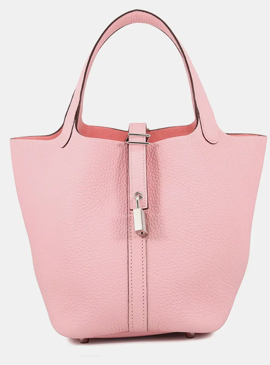 Hermes Picotin Lock Rose Sakura Taurillon Clemence Size Pm