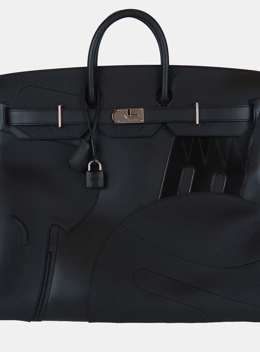 Hermes Haut a Courroies HAC 50 en Selle Noir Togo Swift Box Calfskin Leather Travel Bag