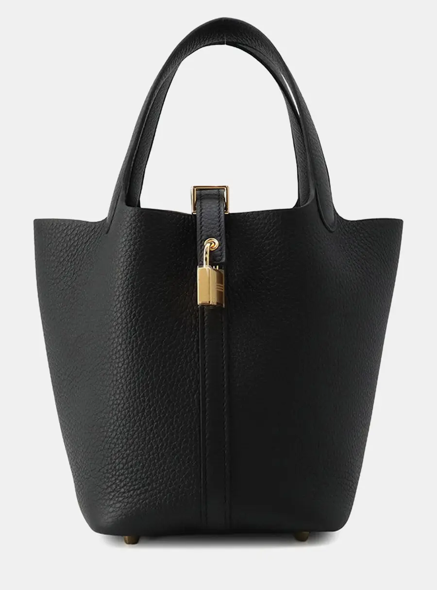Hermes Picotin Lock 18 Black Taurillon Clemence Bag