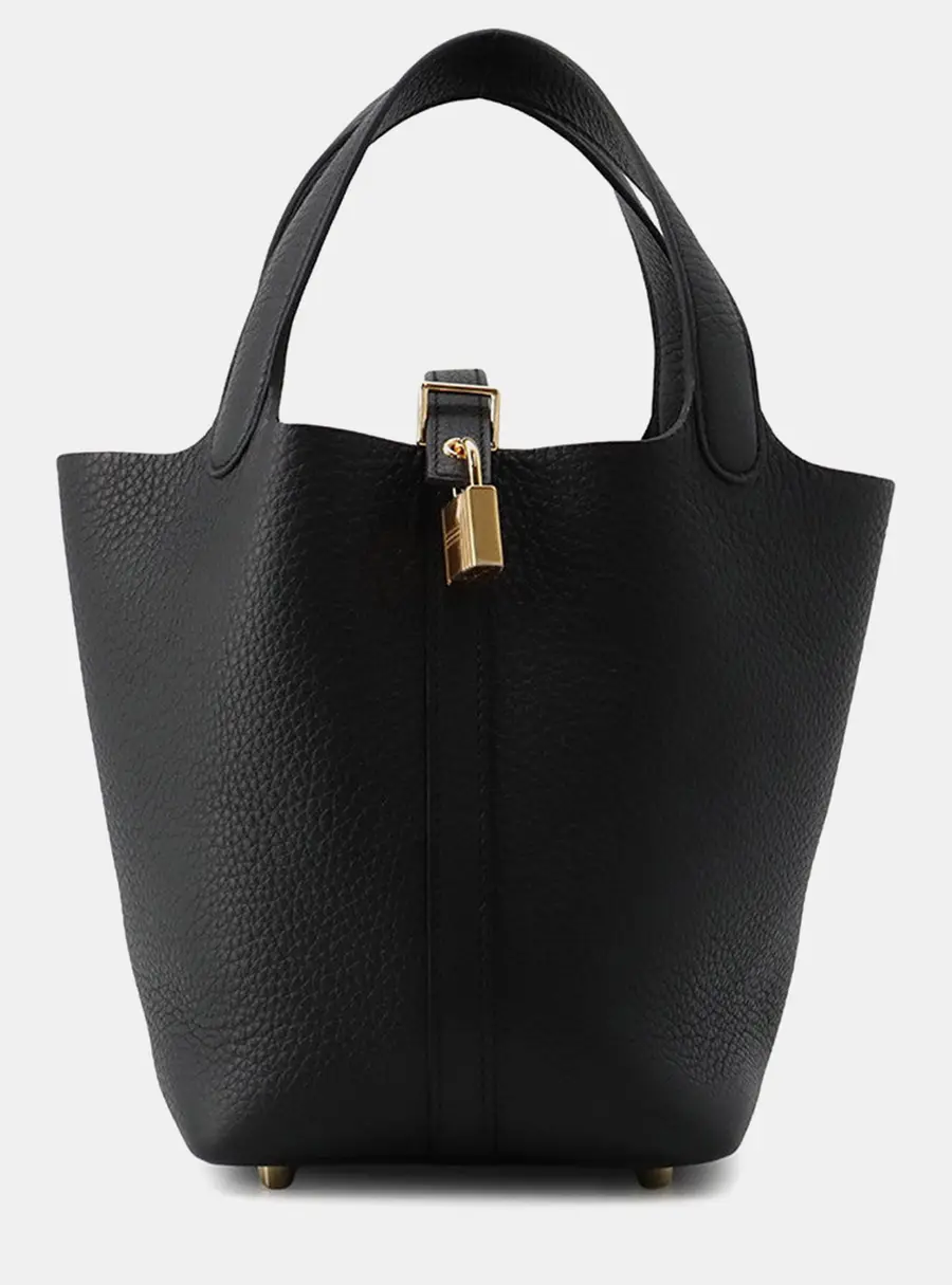 Hermes Picotin Lock Black Taurillon Clemence Size Pm