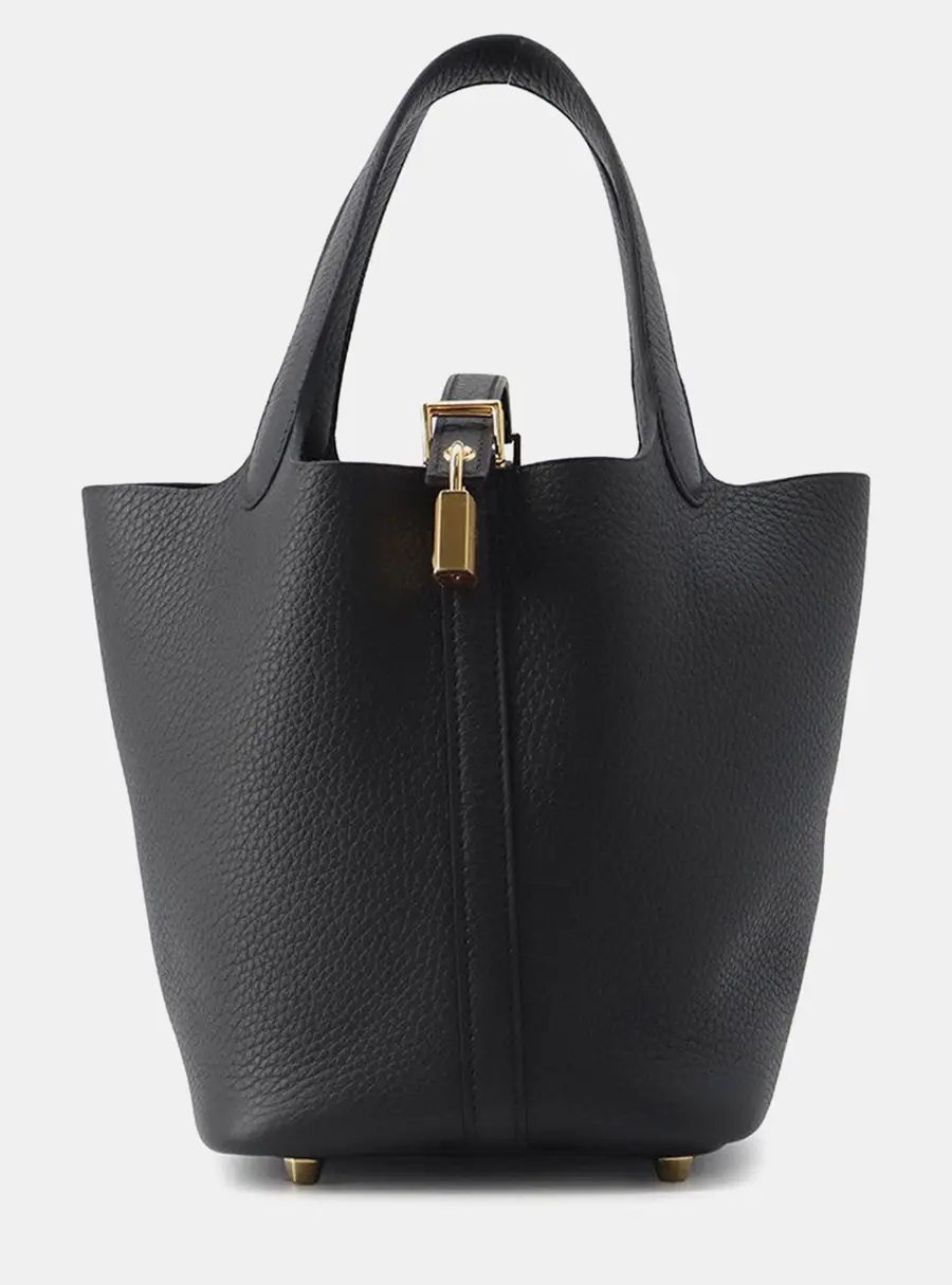 Hermes Picotin Lock Black Taurillon Clemence Size Pm