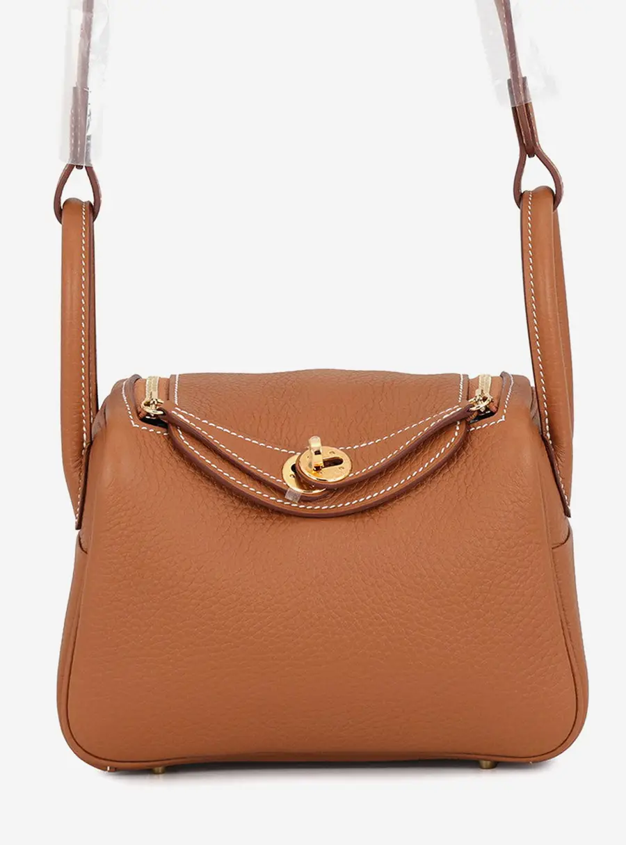 Hermes Lindy Gold Taurillon Clemence Size Mini