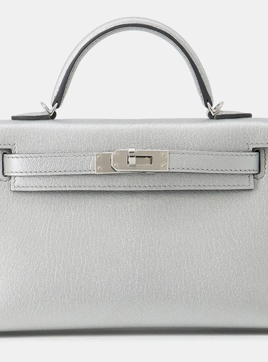 Hermes Mini Kelly Argent Chevre Shamqila