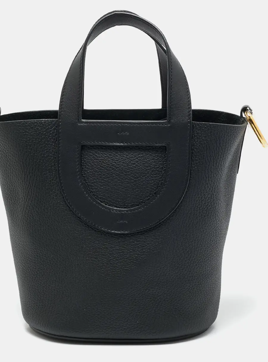 Hermes Noir Taurillon Clemence and Swift Leather In The Loop 18 Bag