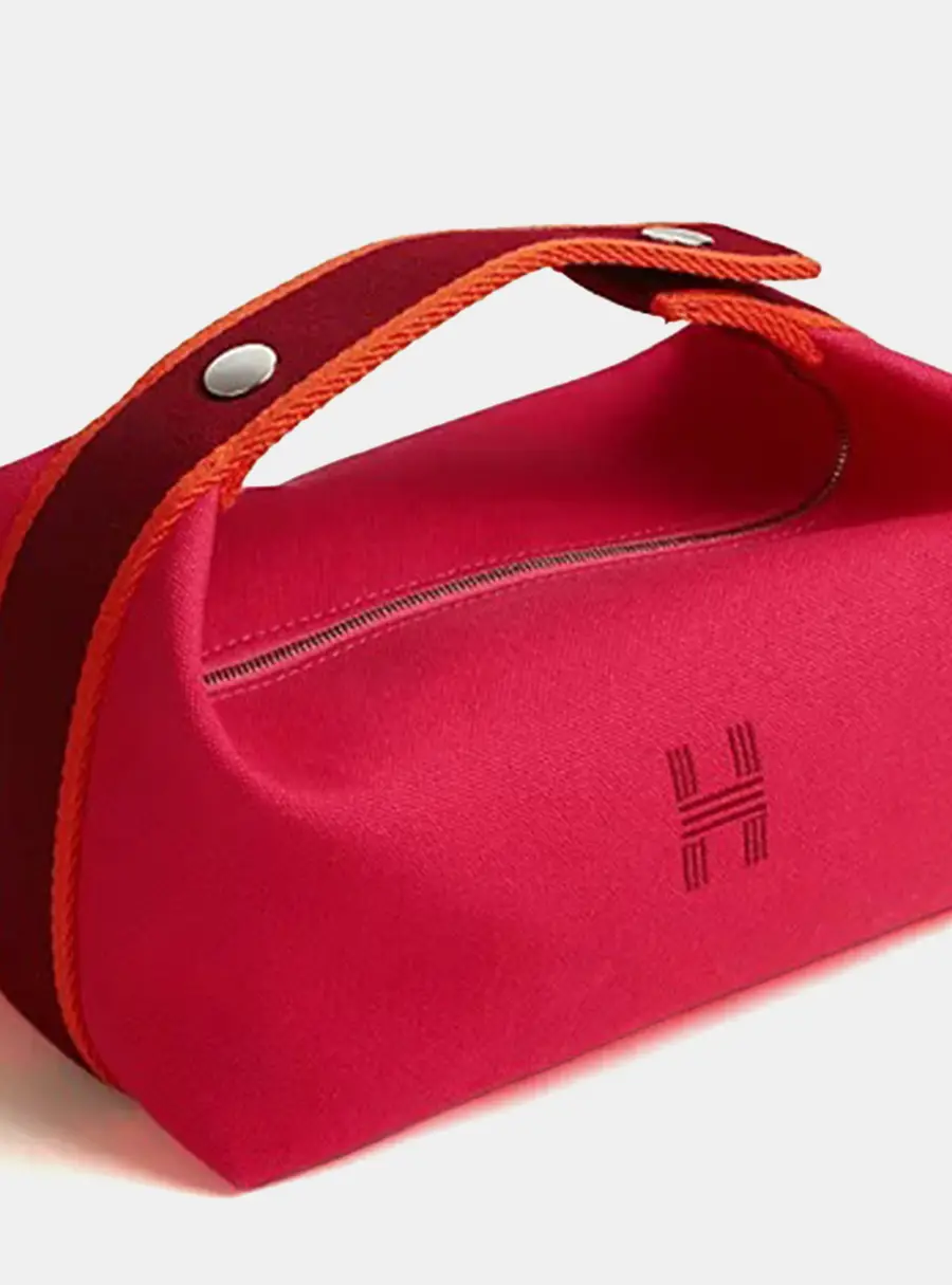Hermes Bride-a-Brac Small Hibiscus Canvas Pouch Bag