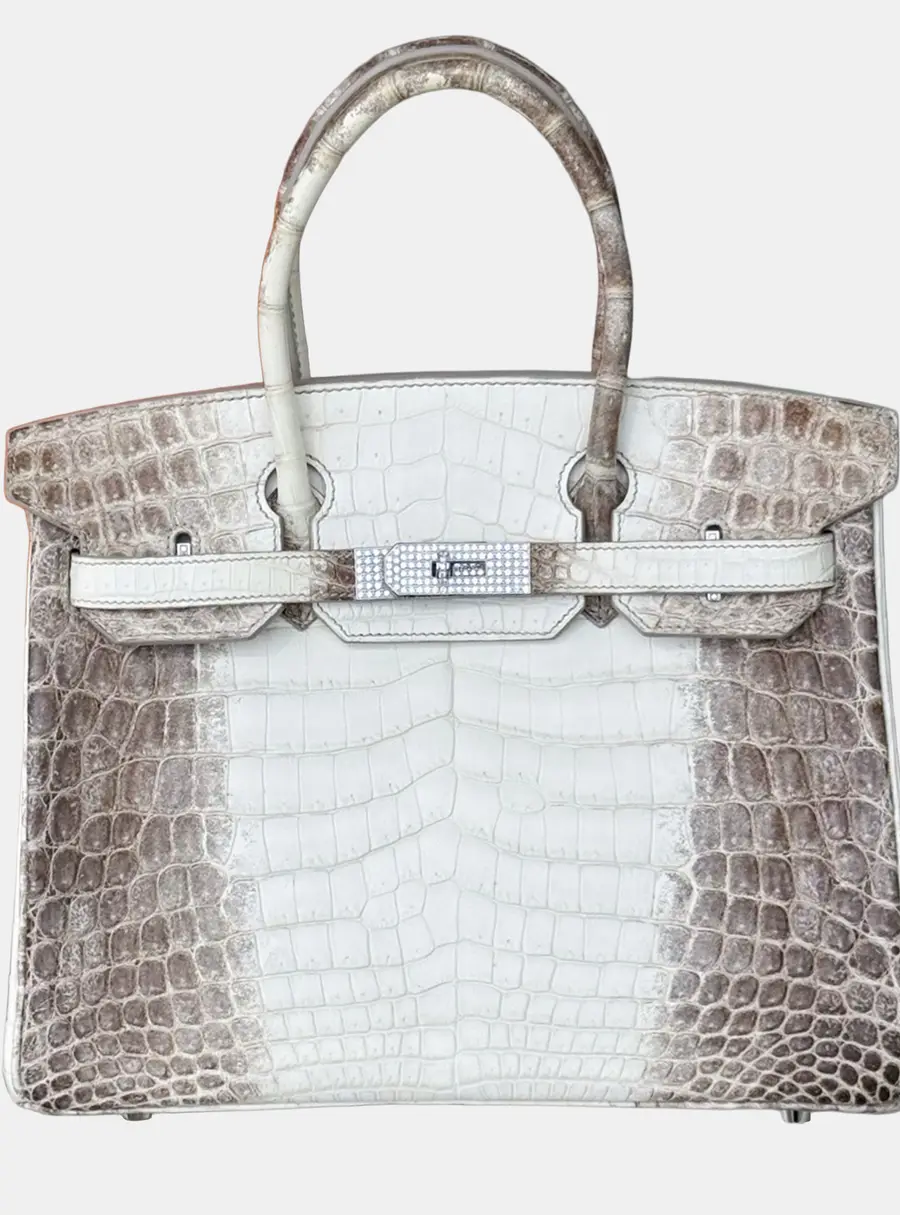 Hermes Birkin 30 Himalaya Niloticus Crocodile Diamond Top Handle Bag
