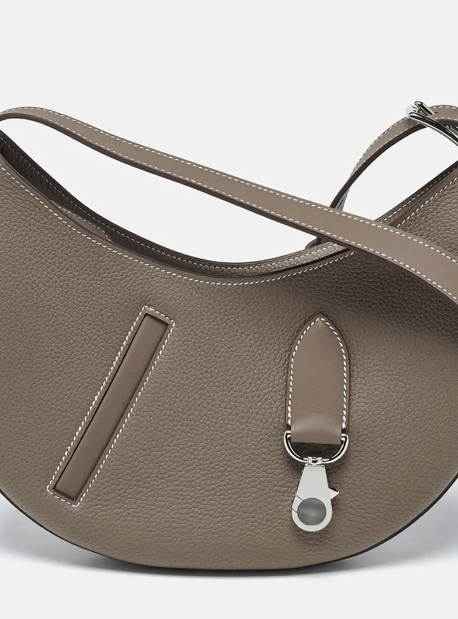 Herm&egrave;s P'tit Arcon Etoupe Togo and Swift Leather Shoulder Bag