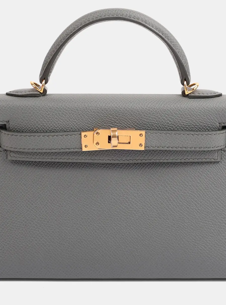 Hermes Vert Amande Epsom Mini Kelly 20 Top Handle Bag