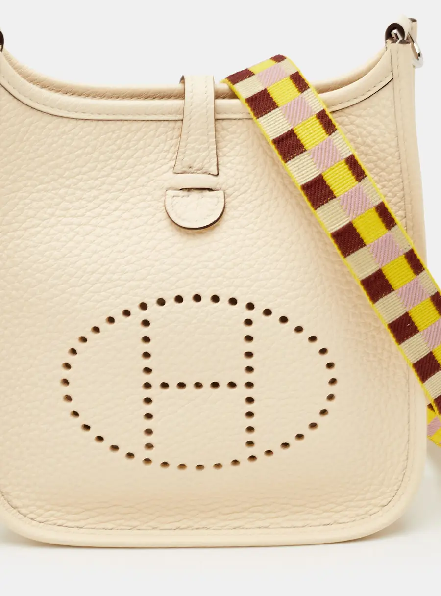 Hermes Evelyne TPM Nata Taurillon Clemence Leather Shoulder Bag