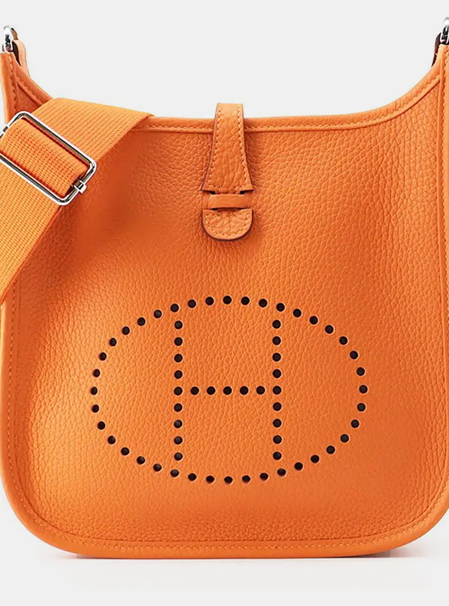 Hermes Evelyne 23 Orange Taurillon Clemence Leather Shoulder Bag
