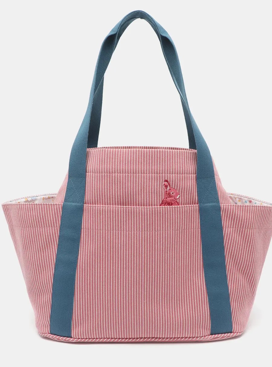 Hermes Passe Passe Pink Stripe Canvas Diaper Bag