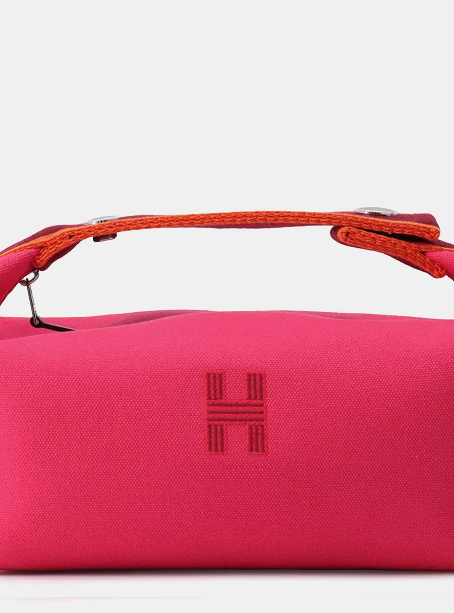 Hermes Bride-A-Brac PM Hibiscus Canvas Toiletry Bag