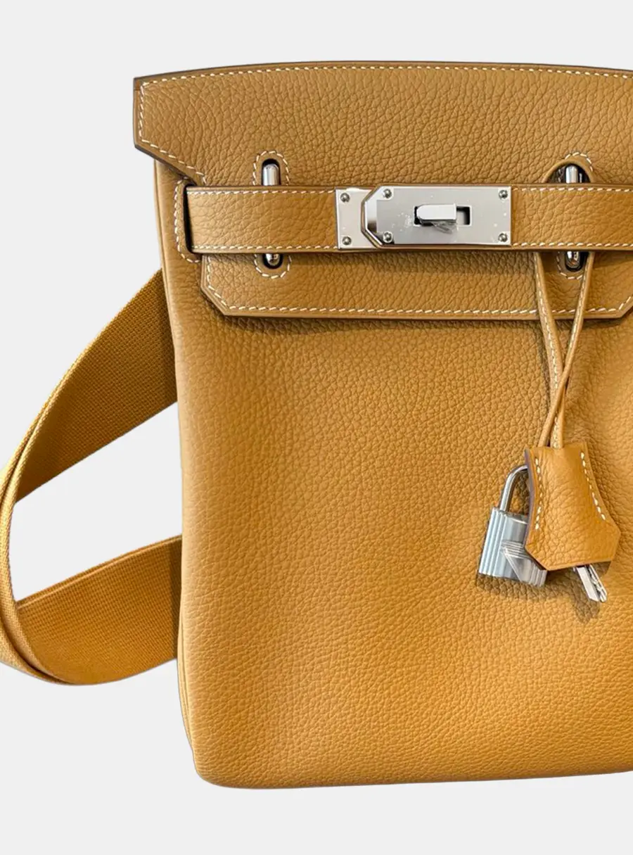 Hermes Hac A Dos PM Sable Togo Calfskin Leather Crossbody Bag