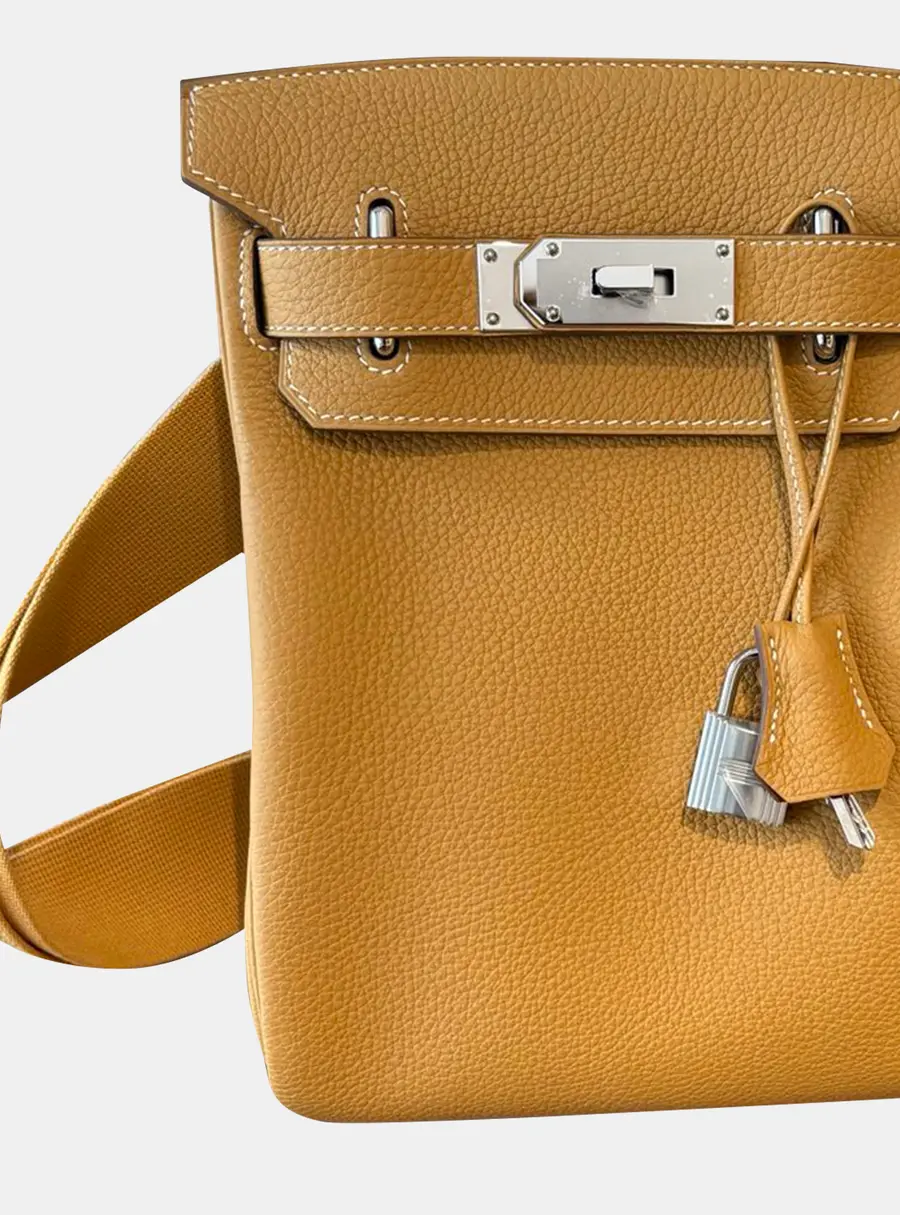 Hermes Hac A Dos PM Sable Togo Calfskin Leather Crossbody Bag