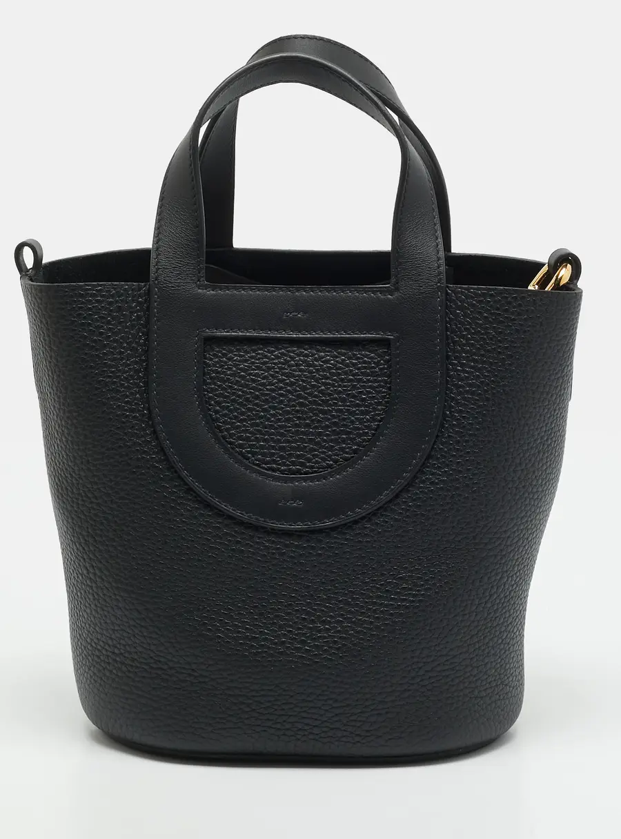 Hermes In The Loop 18 Noir Taurillon Clemence and Swift Leather Tote