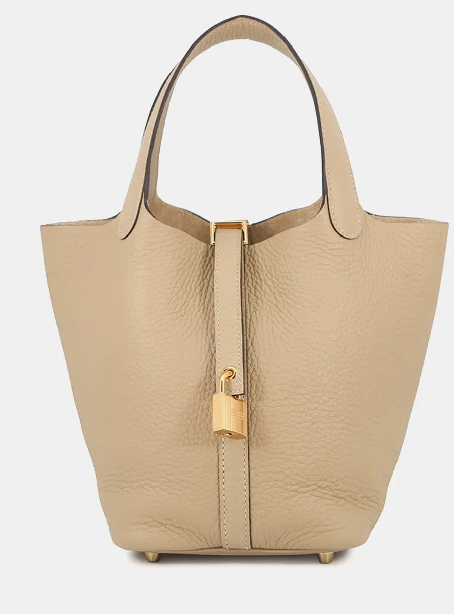 Hermes Picotin Lock 18 Trench Taurillon Clemence Leather Top Handle Bag