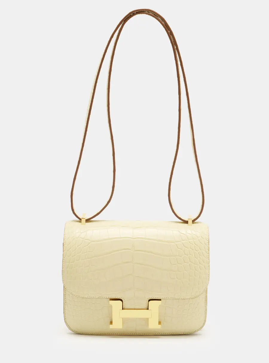 Hermès Constance 18 Mini Gold Finish Vanille Alligator Mississippiensis Crossbody Bag