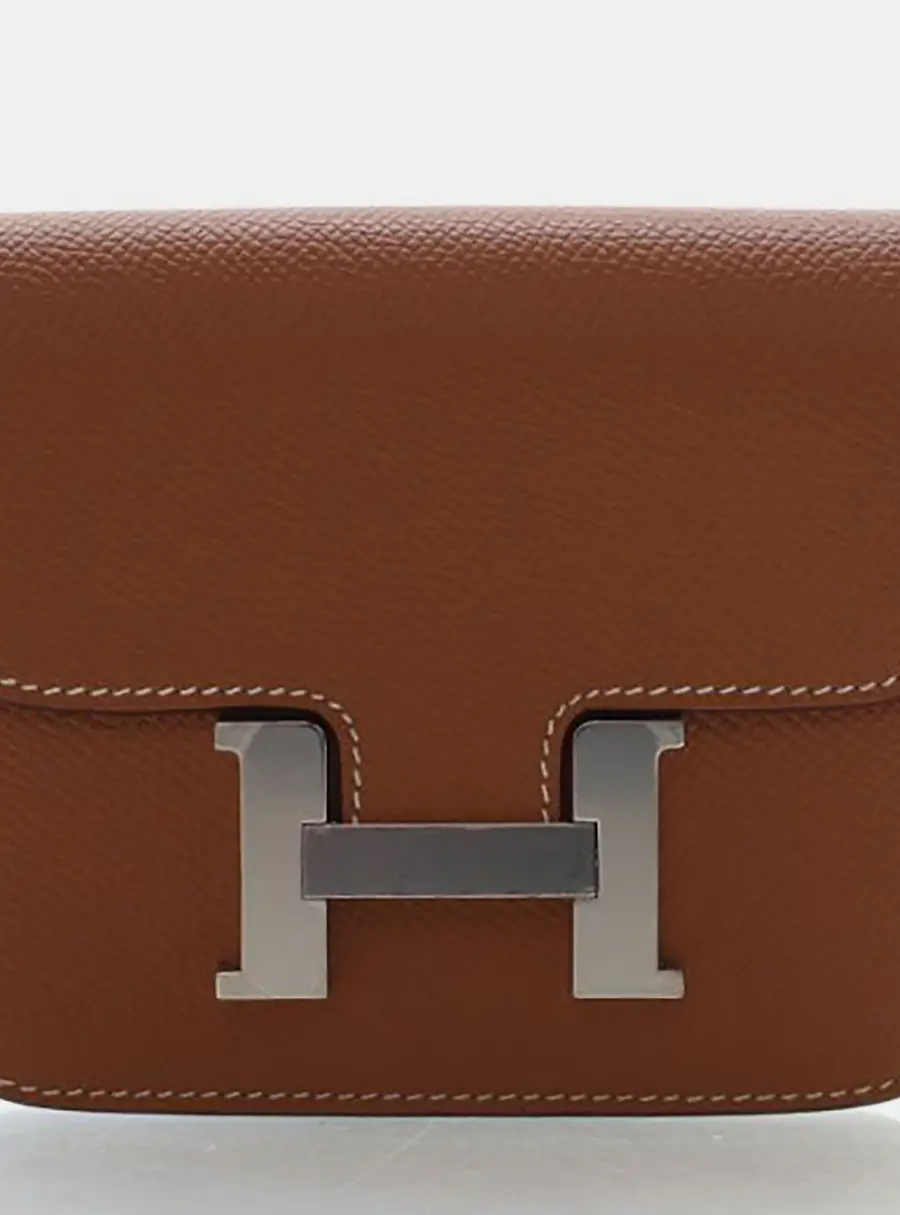 Hermes Constance Slim Gold Epsom Calfskin Leather Wallet
