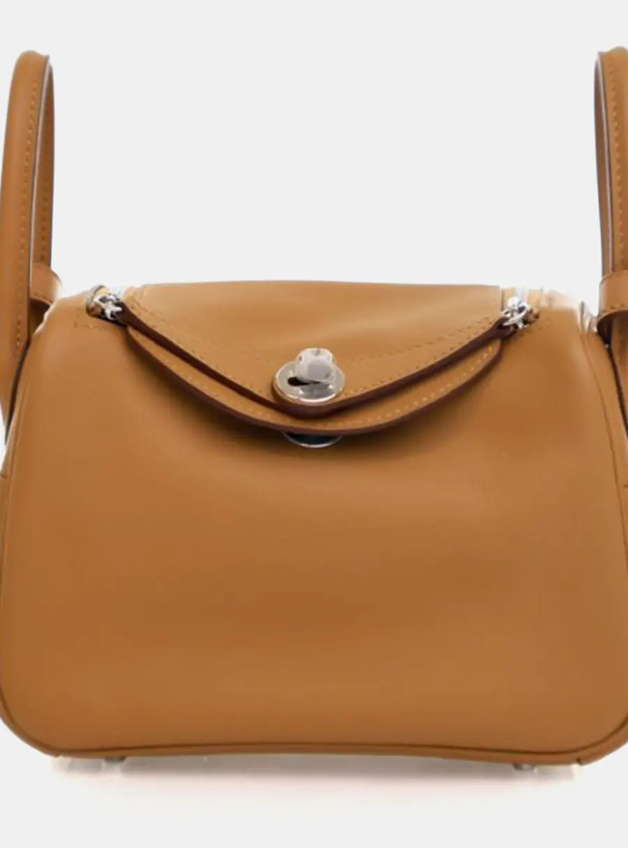 Hermes Lindy Mini Sesame Swift Calfskin Leather Shoulder Bag