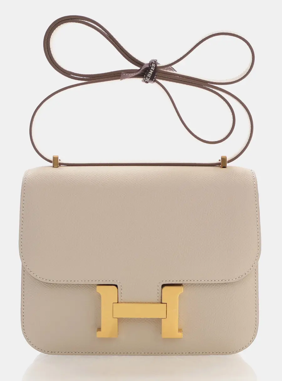 Hermes Constance 18 Craie Epsom Leather Shoulder Bag