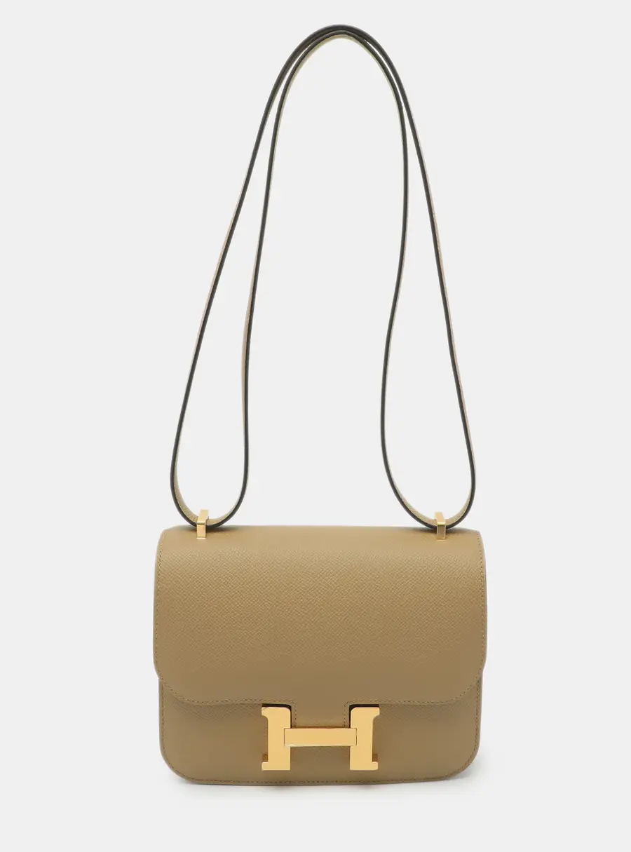 Hermes Constance III Mini Gold Finish Poussi&egrave;re Epsom Leather Crossbody Bag