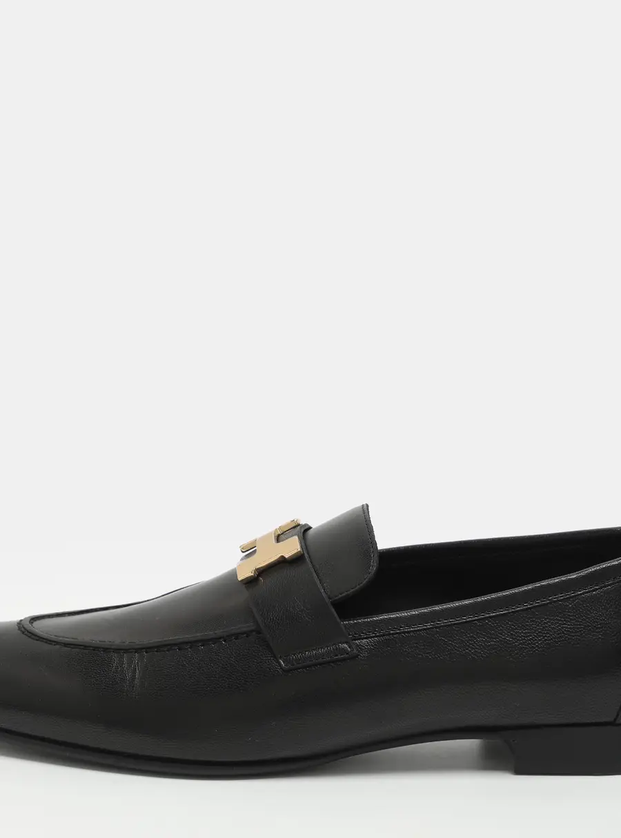 Hermes Paris Size 41 Black Leather Loafers
