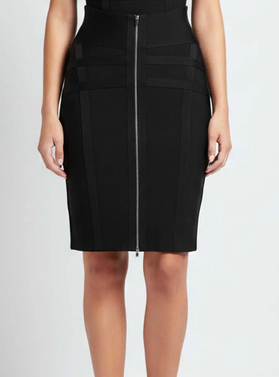 Hervé Léger Black Jersey Short Skirt XS