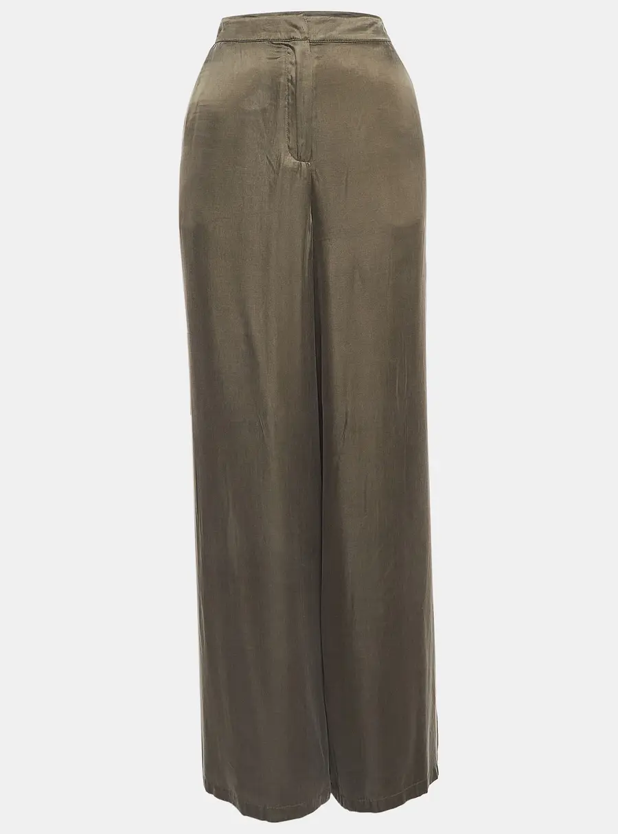 House Of Harlow 1960 X Revolve Green Satin Wide Leg Trousers M