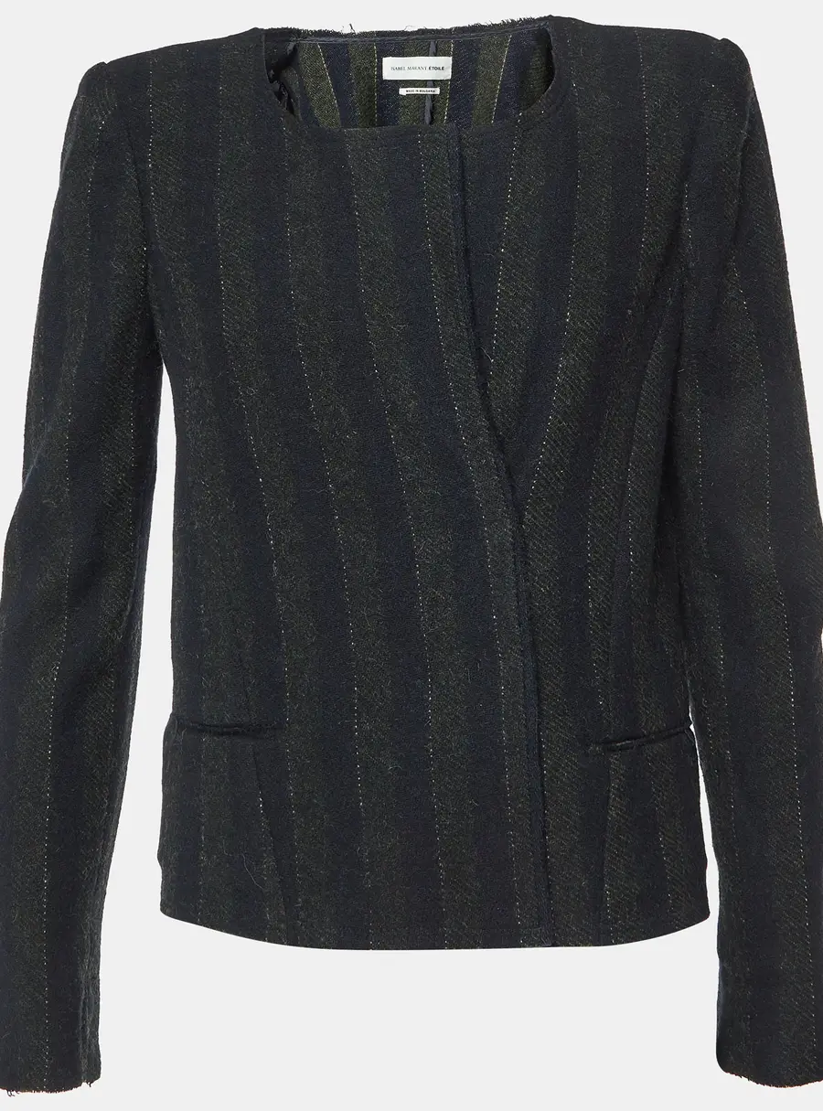 Isabel Marant Etoile Black Stripe Wool Blend Jacket S
