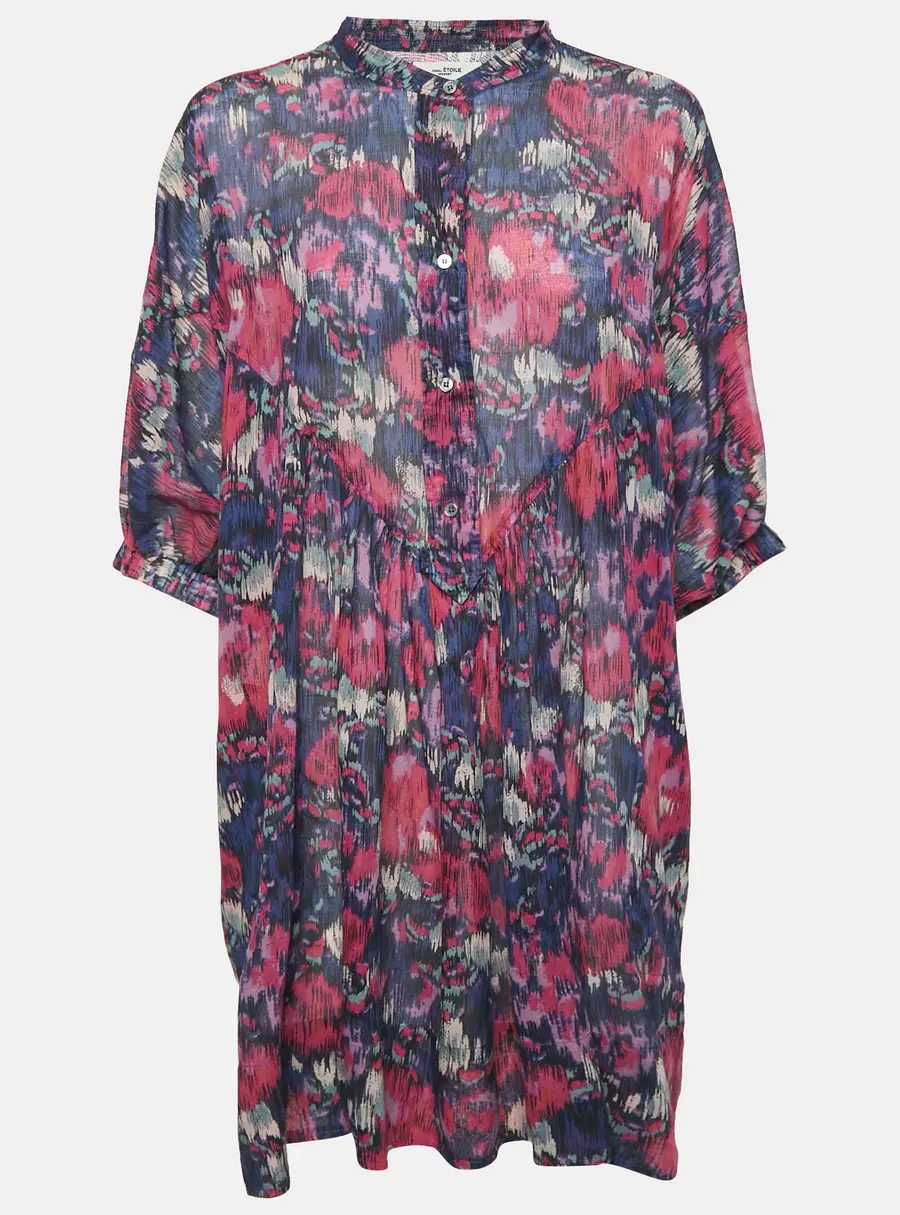Isabel Marant Etoile Pink/Blue Abstract Print Maze Dress M