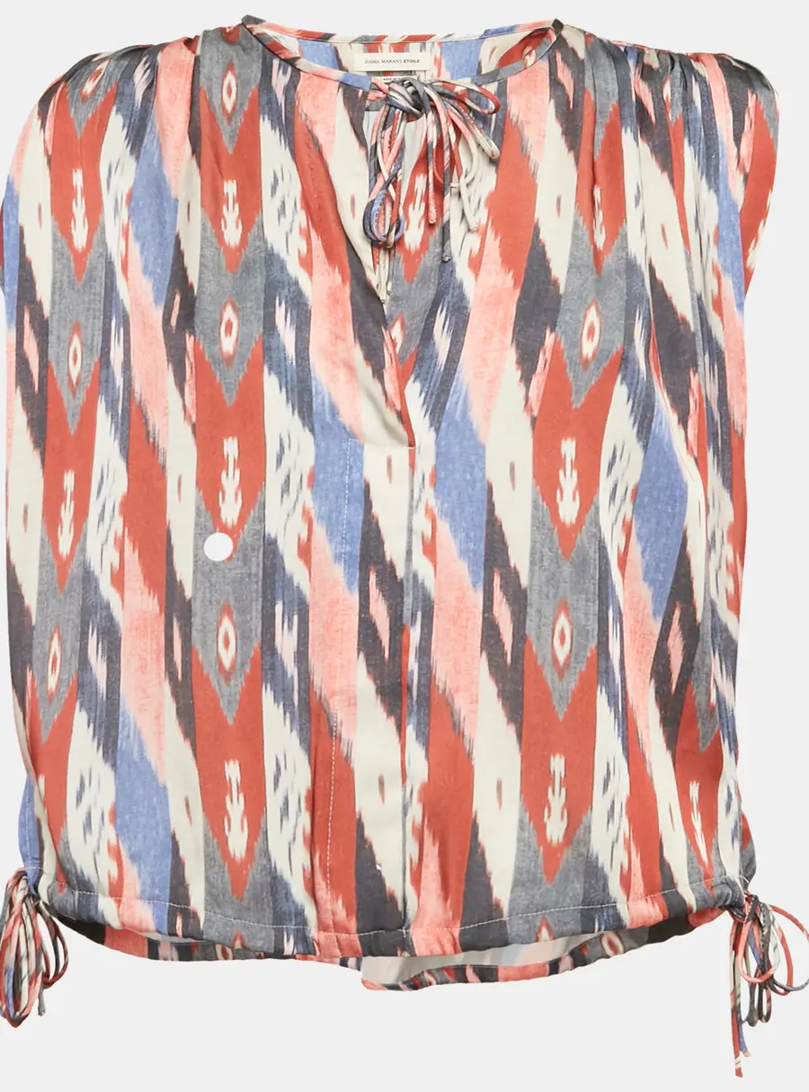 Isabel Marant Etoile Satin Print Sleeveless Top M