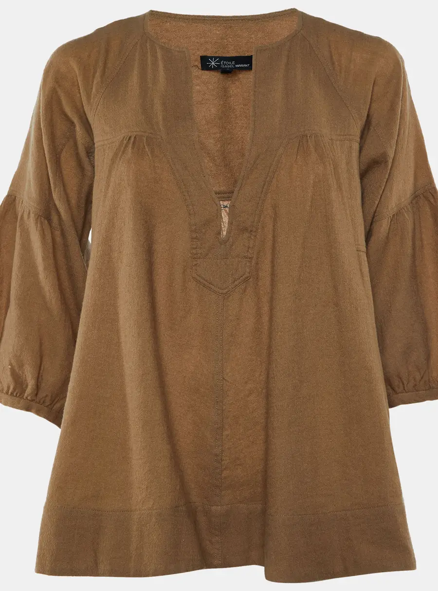 Isabel Marant Etoile Brown Wool Flared Blouse M
