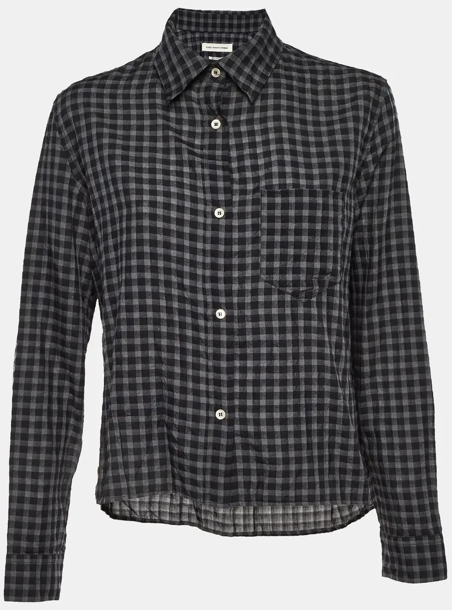 Isabel Marant Etoile Black Checkered Tencel Oversized Button Front Shirt M