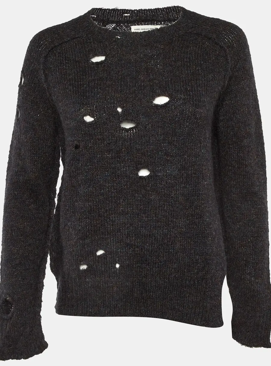 Isabel Marant Etoile Dark Blue Mohair & Wool Distressed Sweater M