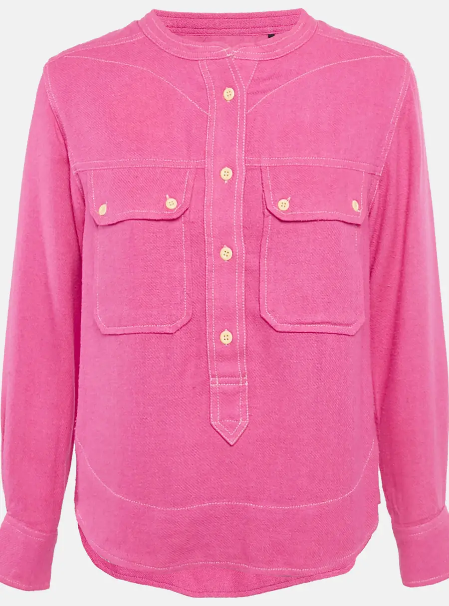 Isabel Marant Pink Silk Button Front Shirt S