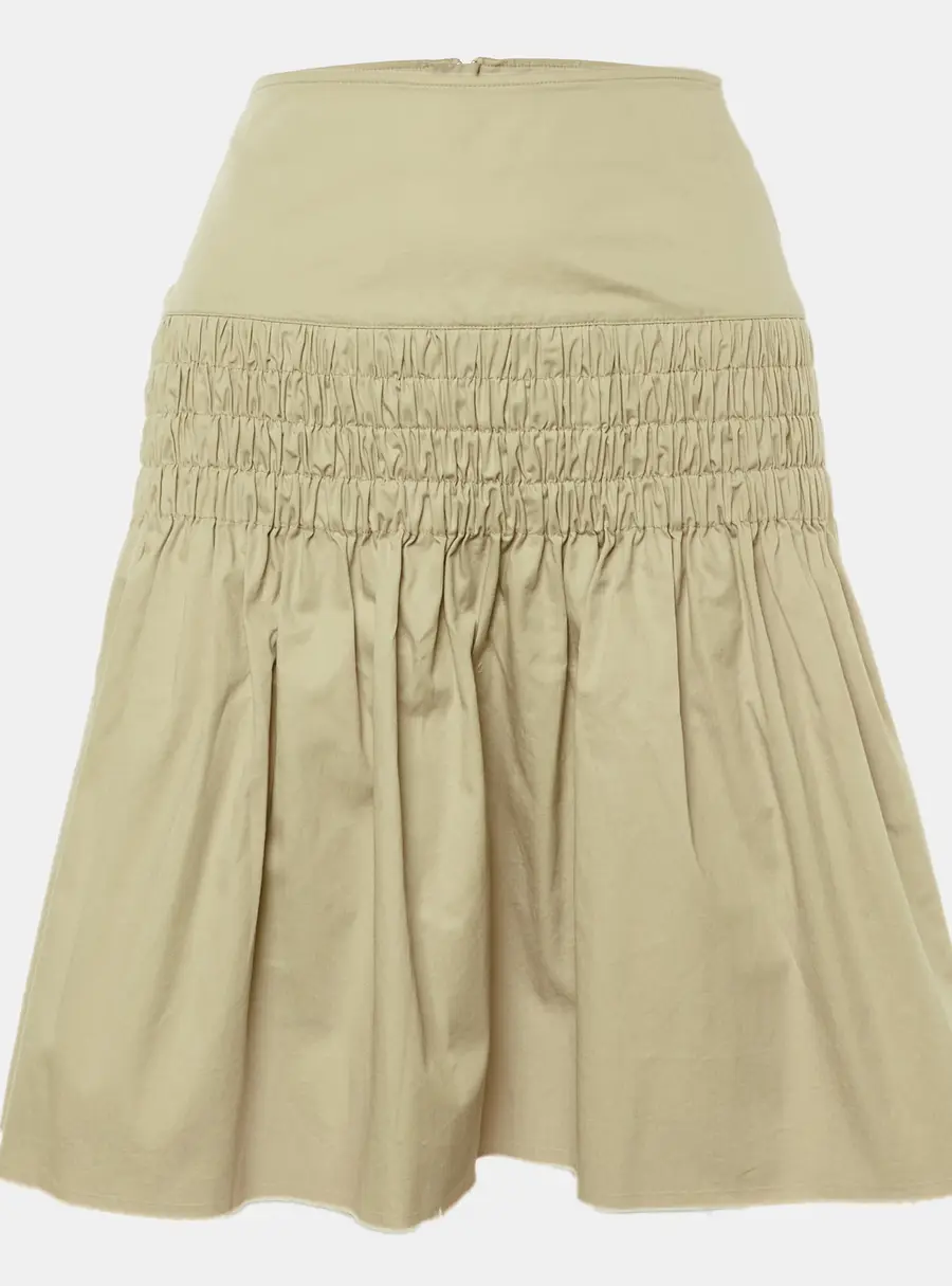 Isabel Marant &Eacute;toile Beige Cotton Smocked Skirt S