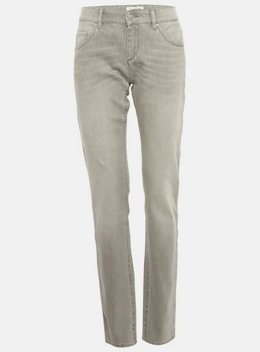Isabel Marant Etoile Grey Washed Denim Embroidered Trim Jeans XL Waist 32"