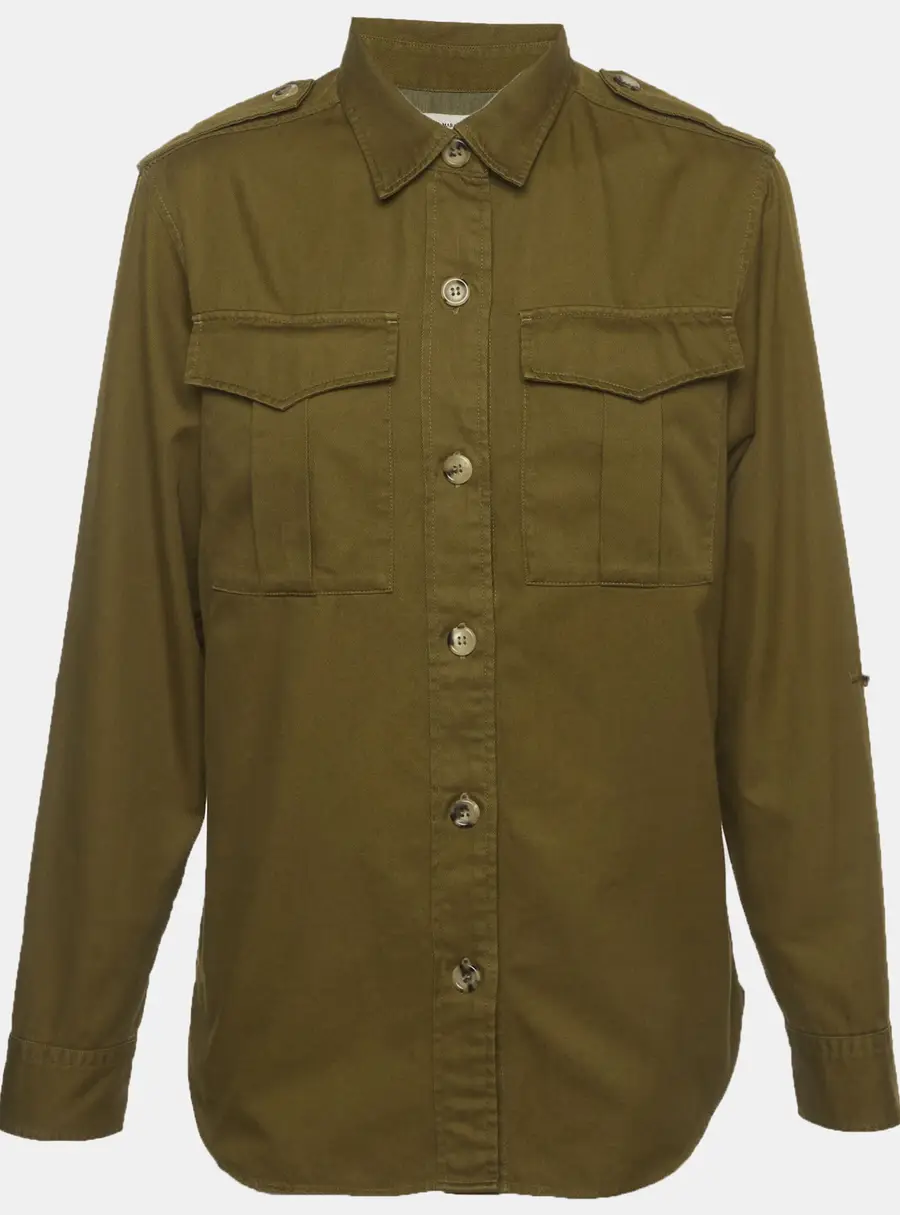 Isabel Marant Étoile Army Green Gabardine Military Shirt Jacket M