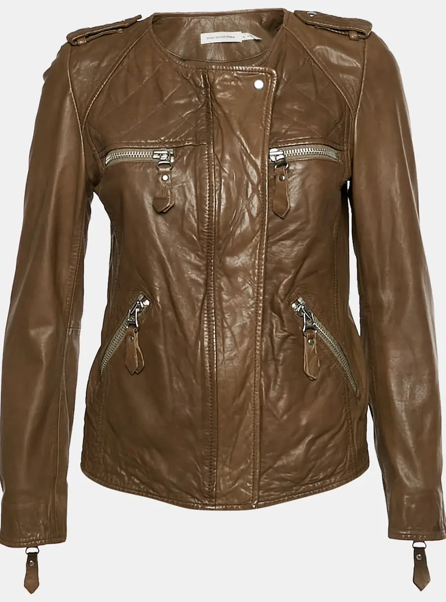 Isabel Marant Etoile Brown Leather Kady Jacket S