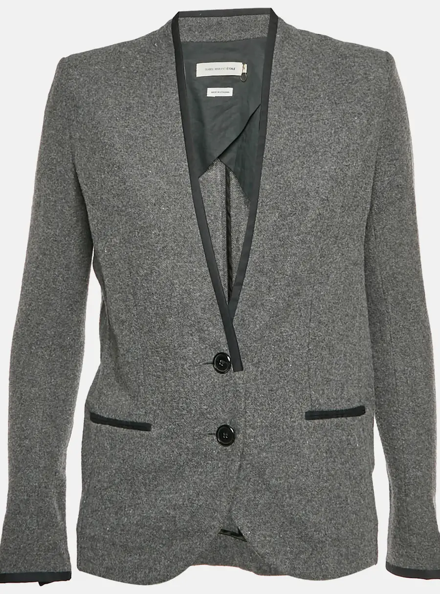 Isabel Marant Etoile Grey Wool Single Breasted Blazer S
