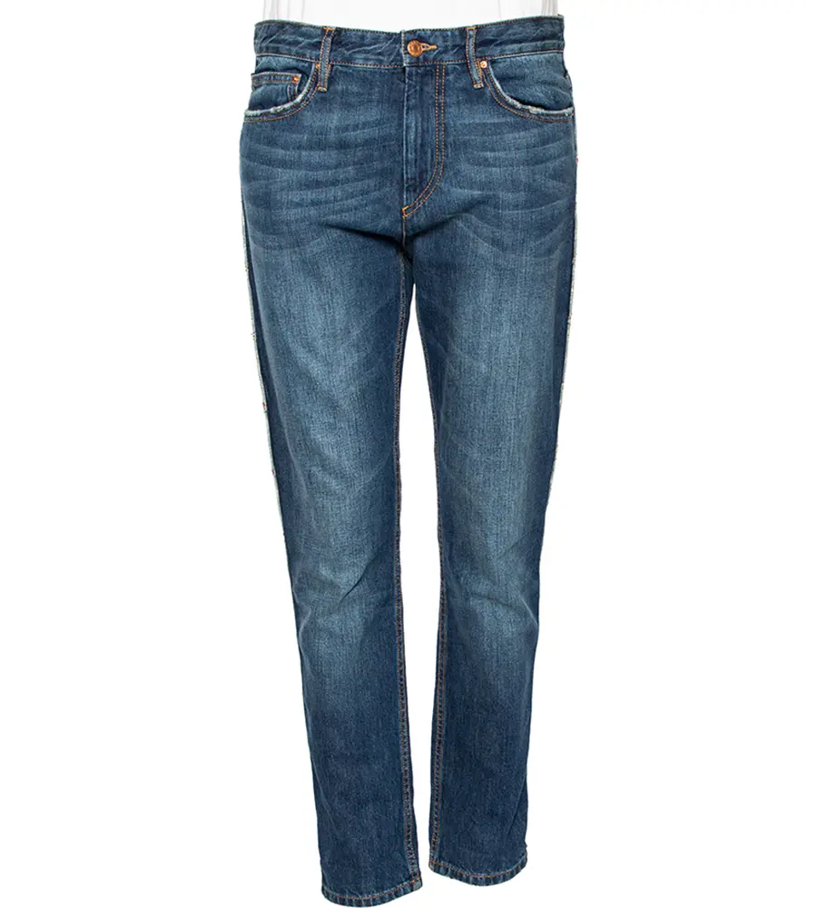 Isabel Marant Étoile Blue Denim Distressed Trim Detailed Jeans M